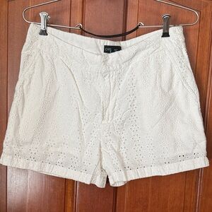 Cynthia Rowley Cream Eyelet Shorts